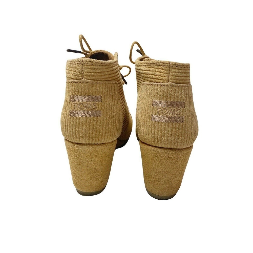 Toms Desert Wedge Womens Size 7 Tan Camel Suede Ankle Booties - Picture 4 of 9